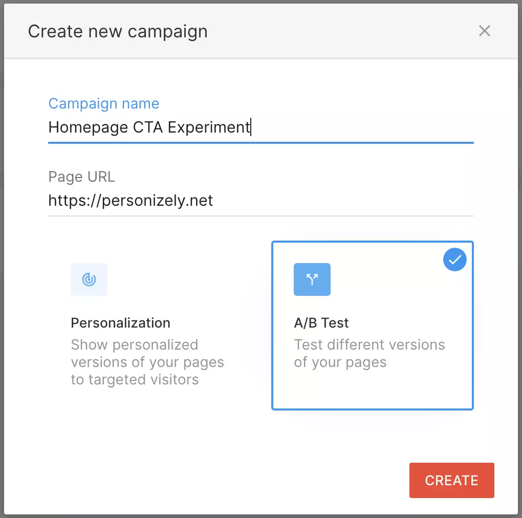 A/B Testing and Experimentation campaigns