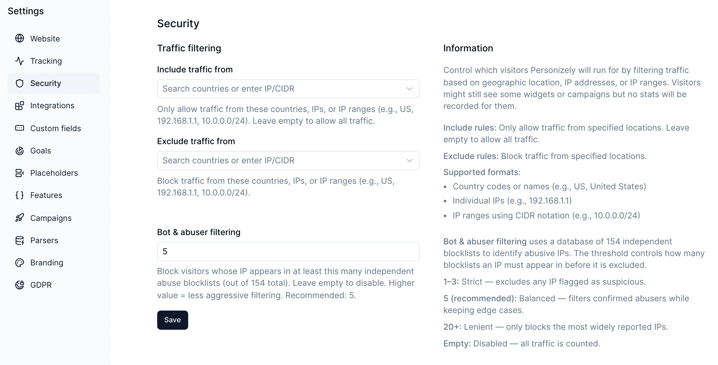Filter out bots and abusive traffic automatically