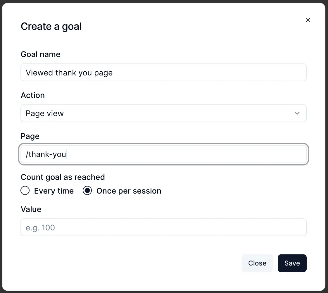 Goal tracking improvements