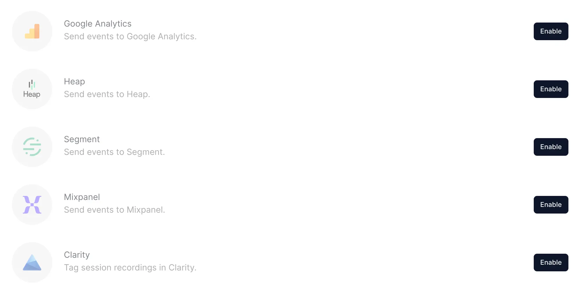 New analytics integrations