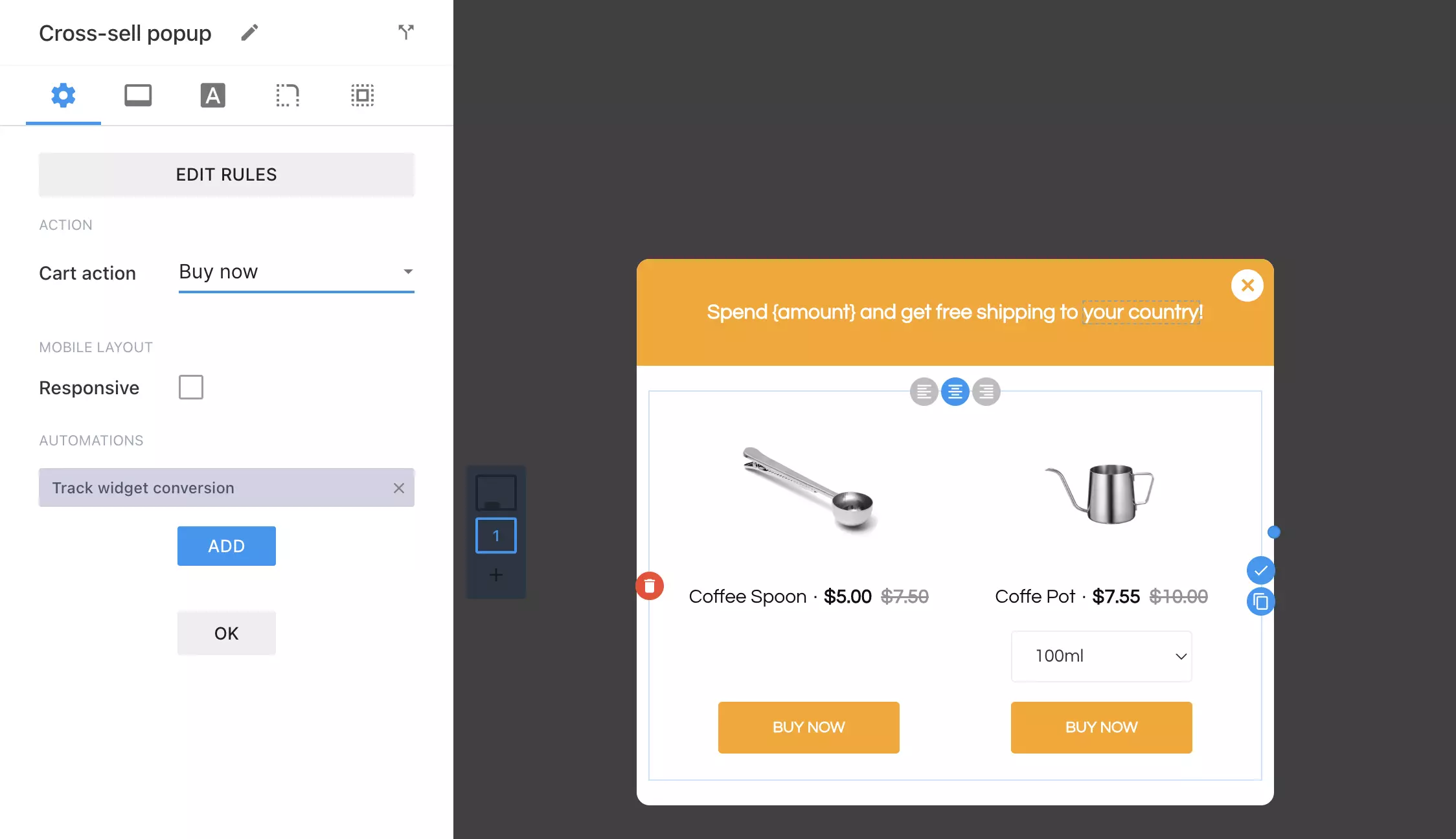 Product Elements can now Redirect to Buy Now Link