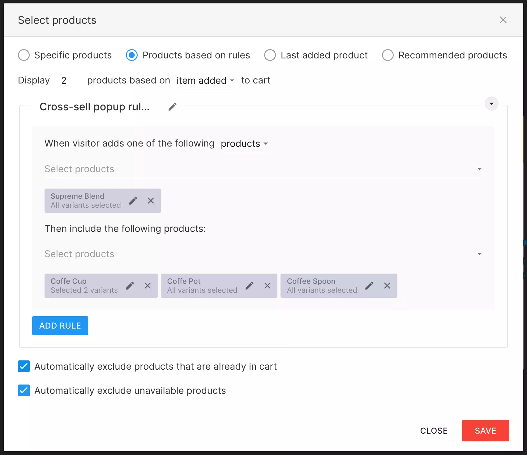Shopify Markets support and reusable product rules