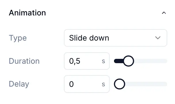 Widget element enter animations